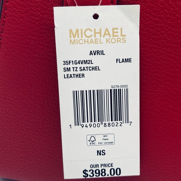 Michael Kors Small Avril TZ Satchel Bag Flame - Picture 13 of 13